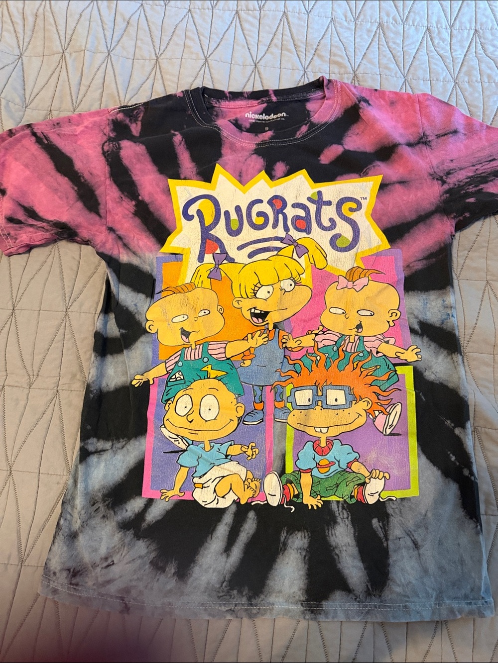 Nickelodeon Rugrats Tie-Dye Tee - Pink & Black